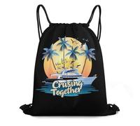 Unisexe Sac a Dos Cordon I Love Quand on Part en croisière Ensemble en Famille Pochette à Cordon Imprimé Sac de Gym pour Femme École Homme 36X42cm