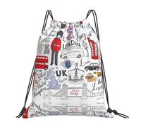 Unisexe Sac De Cordon J'aime L'Impression De Londres Sacs À Cordon Imprimé Sac D'École pour Femme École Surf 36X42Cm