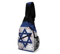 Unisexe Sac Triangle Drapeau Vintage D'Israël Et des États-Unis Imprimé Crossbody Bag Polyester Sac De Poitrine pour Vélo, Camping, La Randonnée