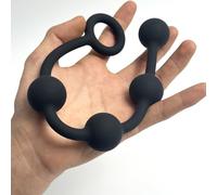 Unisexe Silicone Plug Anal 4 Pull Beads avec languette 34,5cmØ3cm BDSM | YILUQIFLY Dilatateur Butt Entraînemen Sex toy Confortable Débutant Avancé BDSM SUBS Massage Prostatique Homme Femme Couples