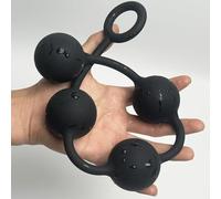 Unisexe Silicone Plug Anal 4 Pull Beads avec languette 49cmØ5cm BDSM | YILUQIFLY Dilatateur Butt Entraînemen Sex toy Confortable Débutant Avancé BDSM SUBS Massage Prostatique Homme Femme Couples