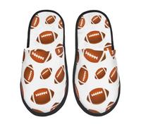 Unisexe Slippers Hotel Ballon De Rugby Américain Bright Blanc Chaussons Homme Femme Confortable Pantoufles Chaussons Fluffy Unique Chaussons De Spa Pour Salon Interieur Spa L