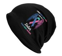 Unisexe Slouch Beanie Je Porte du Bleu Sarcelle Et du Rose pour Ma Sœur, Sensibilisation Au Cancer De La Thyroïde Casquette De Cyclisme Classique Capuche Tricotée pour Ski, Le Sport, La Course