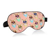 Unisexe sommeil masque pour les yeux coloré Corgi amour lunettes de soleil nuit masque de sommeil confortable oeil sommeil ombre couverture
