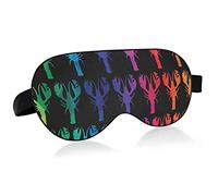 Unisexe sommeil masque pour les yeux cravate teinture écrevisses arc-en-ciel nuit masque de sommeil confortable oeil sommeil ombre couverture