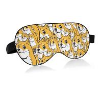 Unisexe sommeil masque pour les yeux dessin animé drôle Shiba Inu fait face à la nuit masque de sommeil confortable oeil sommeil ombre couverture
