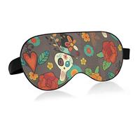 Unisexe sommeil masque pour les yeux Dia de Los Muertos Halloween nuit masque de sommeil confortable oeil sommeil ombre couverture