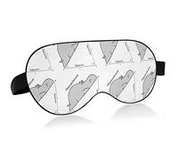 Unisexe sommeil masque pour les yeux mathématiques drôle hippopotame Triangle nuit masque de sommeil confortable oeil sommeil ombre couverture
