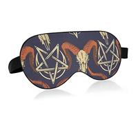 Unisexe sommeil masque pour les yeux Satan Baphomet tête de mouton démon nuit masque de sommeil confortable oeil sommeil ombre couverture