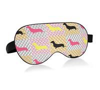 Unisexe sommeil masque pour les yeux teckel amour chien nuit masque de sommeil confortable oeil sommeil ombre couverture