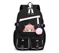 Unisexe Spy x Family Sac à Dos avec Pendentif en Peluche Femme Fille Ados Outdoor Voyage Ecole Sacs Scolaires Anya Loid Yor Forge Cartables