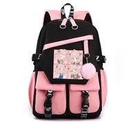 Unisexe Spy x Family Sac à Dos avec Pendentif en Peluche Femme Fille Ados Outdoor Voyage Ecole Sacs Scolaires Anya Loid Yor Forge Cartables