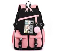 Unisexe Spy x Family Sac à Dos avec Pendentif en Peluche Femme Fille Ados Outdoor Voyage Ecole Sacs Scolaires Anya Loid Yor Forge Cartables