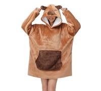 Unisexe Sweat à Capuche Panda Pull Large Robe de Chambre Animal Microfibre Couverture Flanelle Panda Mignon Douce Epaisse Chaud avec Grandes Poches