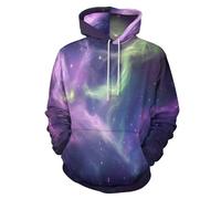 Unisexe Sweats à Capuche Forme Espace 3D, Créatif Rêve Galaxie Hoodie, Homme Femme Automne Hiver Manches Longues Sport Pullover Sweat-Shirts avec Poches 6XL