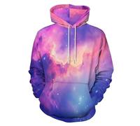 Unisexe Sweats à Capuche Rêve Nébuleuse 3D, Créatif Galaxie Aquarelle Hoodie, Homme Femme Automne Hiver Manches Longues Sport Pullover Sweat-Shirts avec Poches L