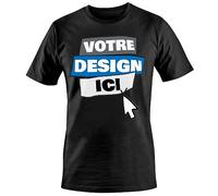 Unisexe Taille S - Personnalisé Fait Votre Conception n'importe Quelle Photo Image Logo Texte Imprimé Chemises Couleurs Assorties T-Shirts Impression Au Dos - Noir