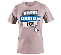 Unisexe Taille XL - Personnalisé Fait Votre Conception n'importe Quelle Photo Image Logo Texte Imprimé Chemises Couleurs Assorties T-Shirts Impression Au Dos - Ombre Rose