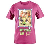 Unisexe Taille XL - Personnalisé Fait Zoom & Découper Conception n'importe Quelle Photo Image Logo Texte Imprimé Chemises Couleurs Assorties T-Shirts Impression Au Dos - Fuchsia