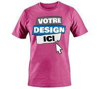 Unisexe Taille XXL - Personnalisé Fait Votre Conception n'importe Quelle Photo Image Logo Texte Imprimé Chemises Couleurs Assorties T-Shirts Impression Au Dos - Fuchsia
