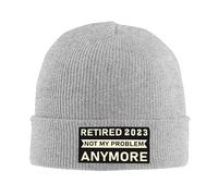 Unisexe Tricoté Bonnet Retraité 2023 Ce n'est Plus Mon problème Retraite Bonnet Hiver Chaud Tricot Classique Beanie Tricoté pour Sports Femme Ski