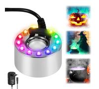 UNISOPH Nebulizador Ultrasónico, Mini Máquina De Niebla De 24 V Con 12 LED, Nebulizador Ultrasónico, Nebulizador Ultrasónico Para Estanque, Acuario, Jardín, Calabaza De Halloween Y Olla De Bruja