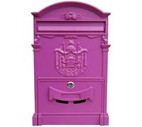 UNISTRENGH BoîTe Aux Lettres Vintage Letterbox BoîTe Mailbox avec CléS BoîTe Aux Lettres Murale pour La Maison, Le Bureau Et Le Jardin (Violet)