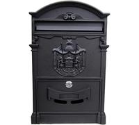 UNISTRENGH BoîTe Aux Lettres Vintage Letterbox BoîTe Mailbox avec CléS BoîTe Aux Lettres Murale pour La Maison, Le Bureau Et Le Jardin (Noir)