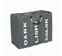 UNISTRENGH Panier à Linge Pliable Tissu Oxford 600d Sac A Linge Sale ImperméAble Corbeille A Linge Pliable Avc PoignéE En Eva avec 2 Compartiments de Tri 60 x 32 x 49cm (Gris foncé 3 espaces)