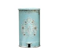 UNISTRENGH - Poubelle Rectangulaire à Pédale, 17L - Aspect Métal - Pour Cuisine, Bureau, Jardin- 27 x 27 x 45cm - Bleu Décor Rétro