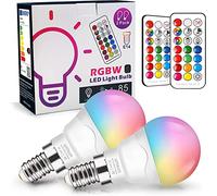 Unisun Ampoule LED E14 6W (Équivalent 40W) - RVB Changement de Couleur & Dimmable,- Culot Edison à Vis E14 - Éclairage d'ambiance avec Télécommande pour Maison, Bar, Fêtes et KTV (Lot de 2)
