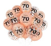 Unisun Ballons 70e Anniversaire, Décorations d'anniversaire 70 Ans pour Femme, Happy Birthday Or Rose 70 Anniversaire Ballons Décoration pour Anniversaire Fête Fournitures