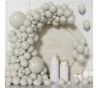 Unisun Ballons Blanc Sable, 130 Pièces Ballons Blanc Sable Guirlande Kit d'Arche, 5/10/12/18 Pouces Ballon pour Hommes Femmes Filles Mariage Fête d'anniversaire Baby Shower Décorations