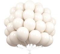 Unisun Ballons Blanc Sable, 50 Pièces 12 Pouces, Pour Femmes Hommes Garçons Fête d'Anniversaire Nuptiale Baby Shower Mariage Remise Des Diplômes Festival Décorations