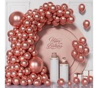 Unisun Ballons Chrome Or Rose, 101 Pièces Guirlande Ballons Or Rose Métalliques, 5/10/12/18 Pouces Ballon Or Rose Pour Hommes Garçons Remise Diplôme Fête Prénatale Mariage d'Anniversaire Décorations