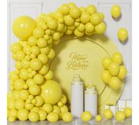 Unisun Ballons Jaunes, 130 Pièces Ballons Jaunes Kit d'Arche Guirlande, 5/10/12/18 Pouces Ballon pour Garçons Hommes Femmes Filles Anniversaire Mariage Tournesol Abeille Pique-Nique Décoration