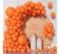 Unisun Ballons Orange, 130 Pièces Ballons Orange Kit d'Arche Guirlande, 5/10/12/18 Pouces Ballon Pour Femmes Filles Mariage Fête d'Anniversaire Baby Shower Halloween Saint Valentin Décoration