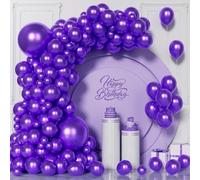 Unisun Ballons Violets, 101 Pièces Guirlande Ballons Violets Métalliques, 5/10/12/18 Pouces Ballon Violets Pour Hommes Garçons Remise Diplôme Fête Prénatale Mariage d'Anniversaire Décorations
