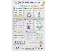 Unit Conversion Cheat Sheet Math Poster Elementary Classroom Decor Living Room Wall Art Measurement Guide(Unframed,08x12inch(20x30cm))