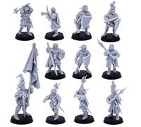Unité centrale des chevaliers médiévaux sur pied, Highlands Miniatures Jeu de rôle historique Jeux de rôle sur table Figurines Fantasy Wargames Figurines TTRPG NPC Wargaming