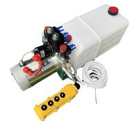 Unité d'alimentation hydraulique - Réservoir de carburant de 8 L, pompe solénoïde à double effet DC, unité d'alimentation à levage automatique avec télécommande de démarrage rapide pour levage
