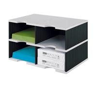 unité de base styro styrodoc duo 4 compartiments noir/gris