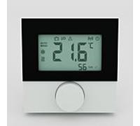 Unité de commande d'ambiance Möhlenhoff Alpha Smart, RLDS 61071-N6 avec radio LED : pile 3 V (2 x LR06/AA), affichage numérique 32 x 40 mm, tactile, neutre