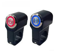 Unité de commutation compacte pour guidon de moto avec bouton poussoir lumineux et éclairage haute visibilité pour fonctionnement nocturne (double rouge)