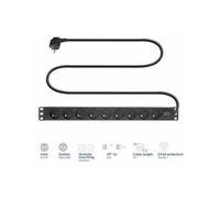 - Unité de distribution d'alimentation (rack-montable) - H05VV-F 3G1.5 - CA 250 V - 4000 Watt - entrée : power CEE 7/7 - connecteurs de sortie : 9