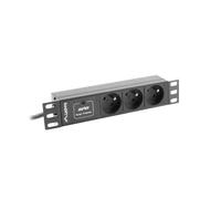 Unité de distribution d'énergie - LANBERG - PDU-03E-0200-IEC-BK - 3 Sorties CA - Coupleur C14 - 10 A