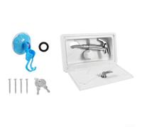 Unité de douche extérieure avec bouton de réglage de l'eau chaude et froide et tuyau rétractable en acier inoxydable de 1,5 m (blanc 0100069)