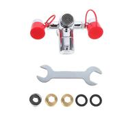 Unité de Lavage Oculaire D'urgence en Cuivre à Fixer sur Robinet | Montage sans Plomberie Séparée, Valves à Maintien Ouvert, Têtes Orientables 360°, Capuchons Anti-poussière Couleur Aléatoire