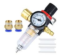 Unité de maintenance à air comprimé 1/4", régulateur d'air comprimé avec séparateur d'eau et raccords rapides allemands pour filtre à compresseur