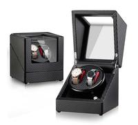 Unité de Remontage Automatique pour Montres Mécaniques - Moteur Silencieux, Alimentation USB, Modos Rotation Programmables, Convient à des Montres Jusqu'à 50mm(Carbon Fiber)
